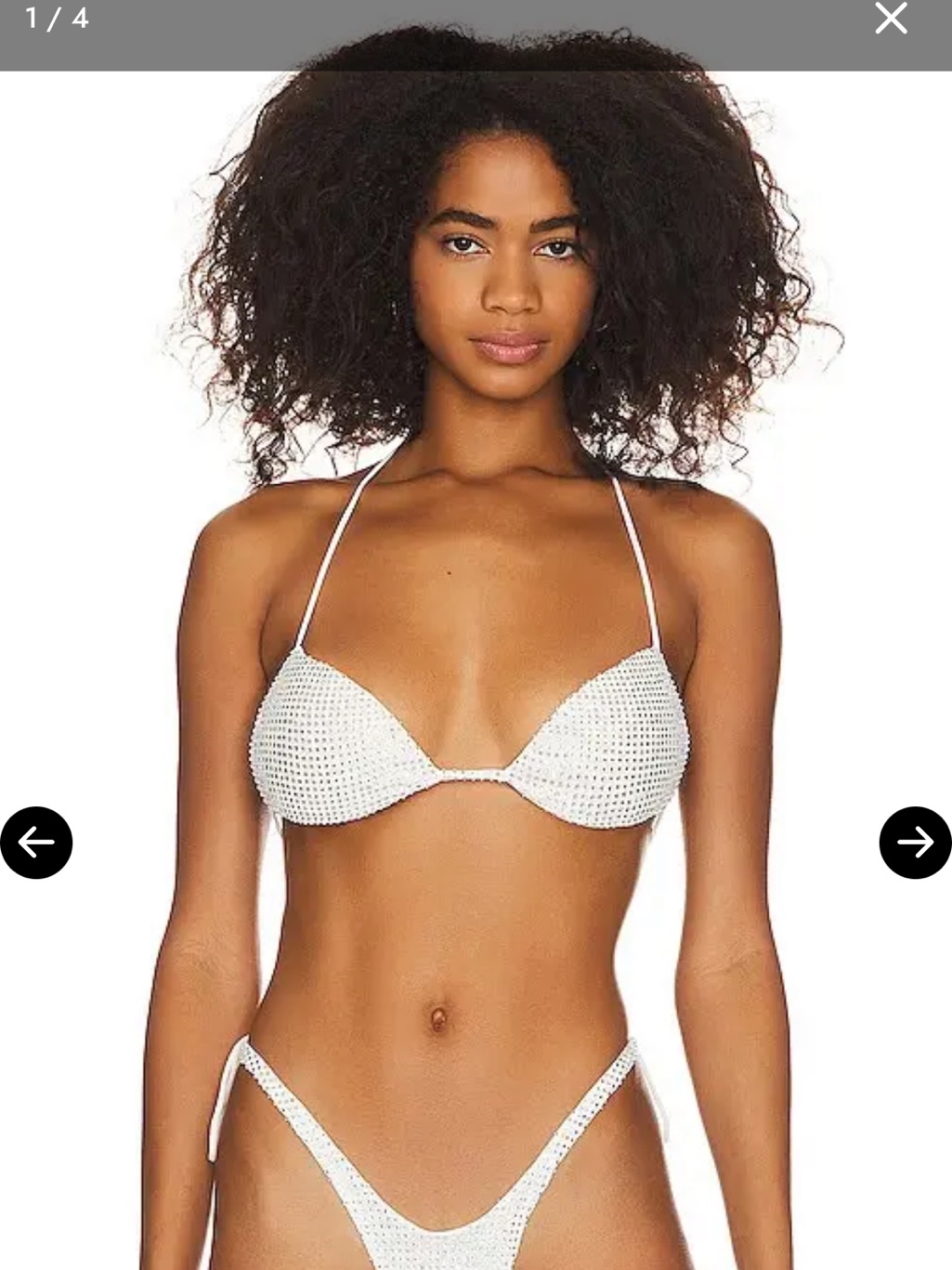 Laquan Smith X Revolve Crystal Bikini Top In White